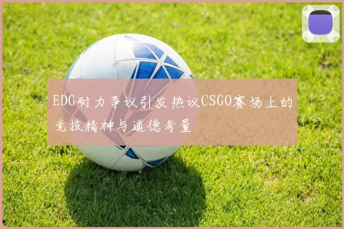 EDG耐力争议引发热议CSGO赛场上的竞技精神与道德考量